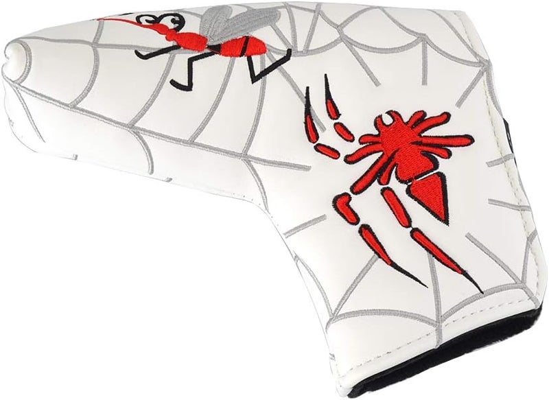 GOOACTION Spider Golf Club Head Cover for Driver Fairway Wood Hybrid Mallet Blade Putter Funny Creative Embroidery Synthetic Leather White Golf Headcovers Protector - Image 4